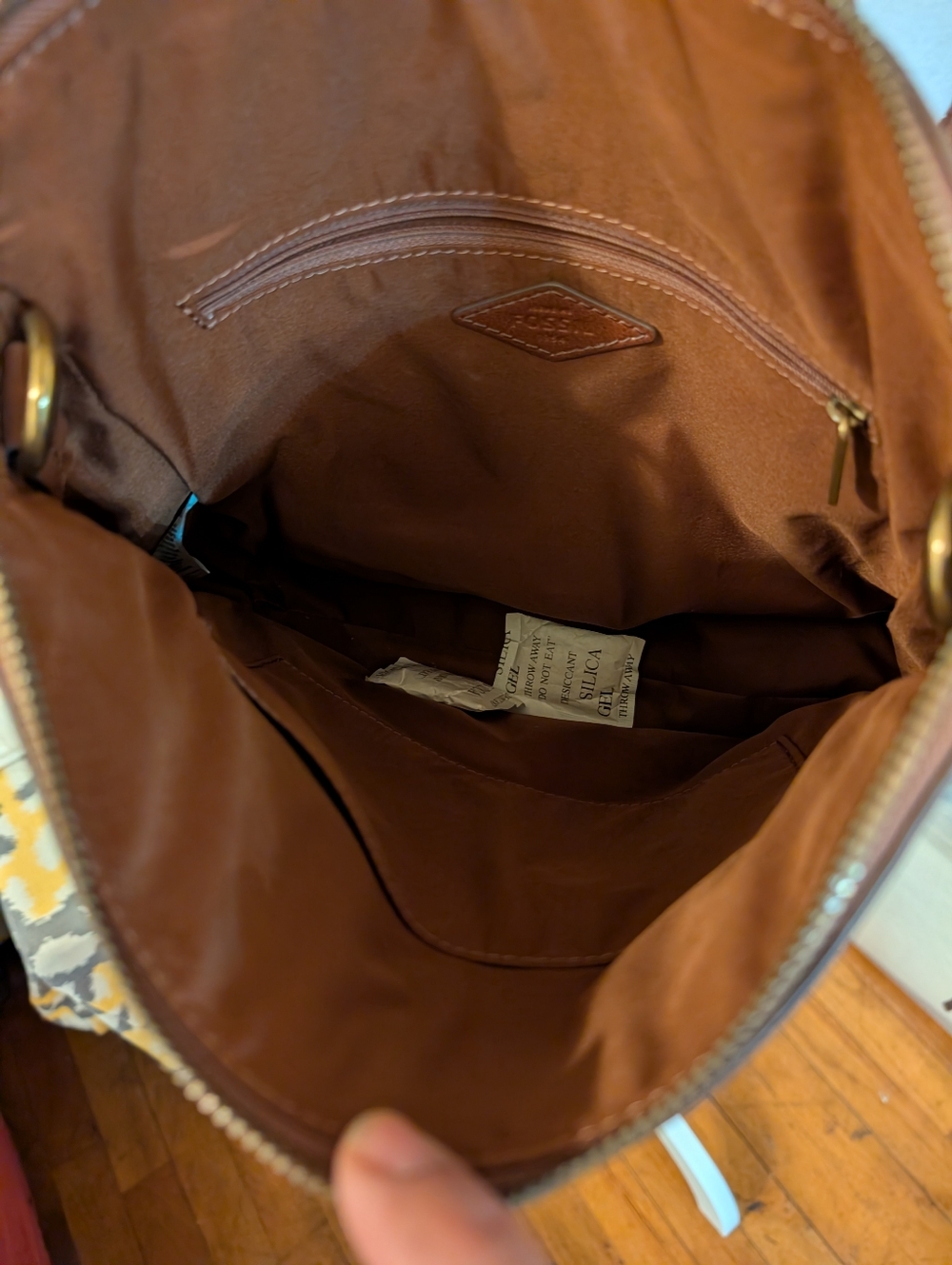 Fossil Elina Brown Leather Backpack Tote - Picture 4 of 4